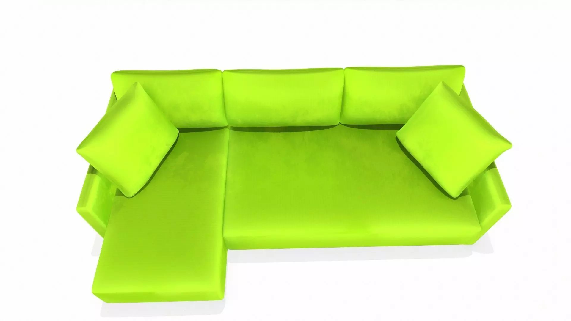 Fabric Sofa with Left Chaise PBR Textured Low-poly 3D model_2