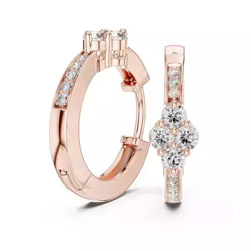 Diamond Hoops Earrings 3dm stl renders animation videos details 3D print model