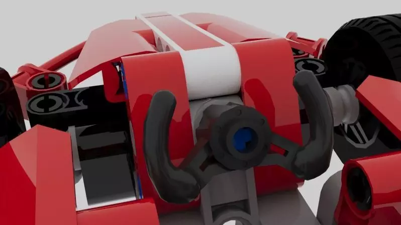 Lego-Style 3D Printable Toy Car Model Low-poly 3D model_1