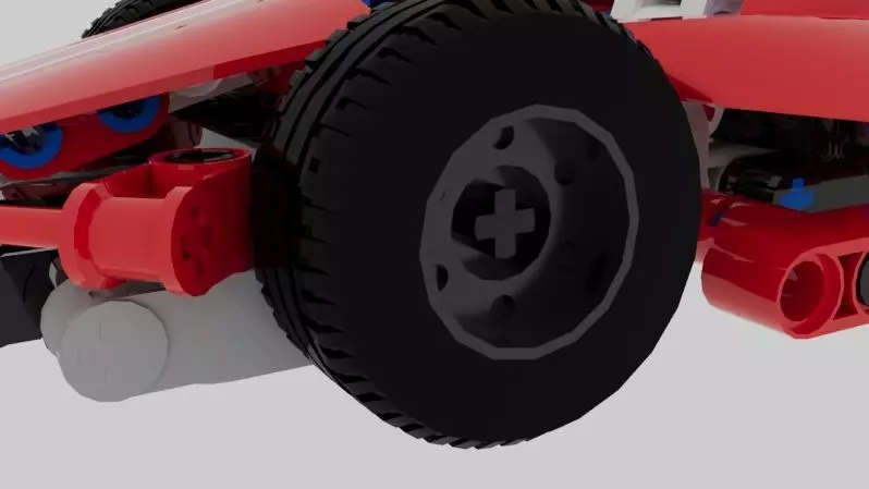 Lego-Style 3D Printable Toy Car Model Low-poly 3D model_2