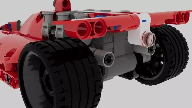 Lego-Style 3D Printable Toy Car Model Low-poly 3D model_3