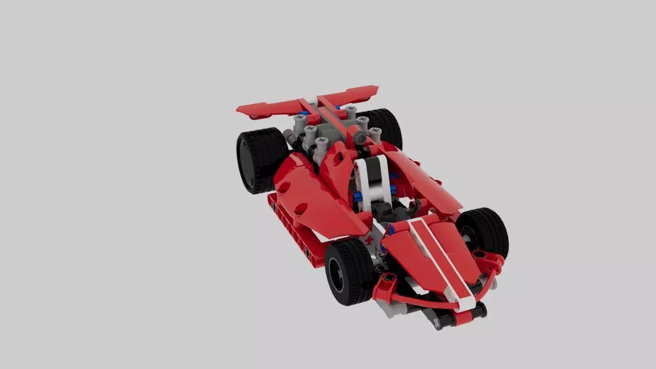 Lego-Style 3D Printable Toy Car Model Low-poly 3D model_0