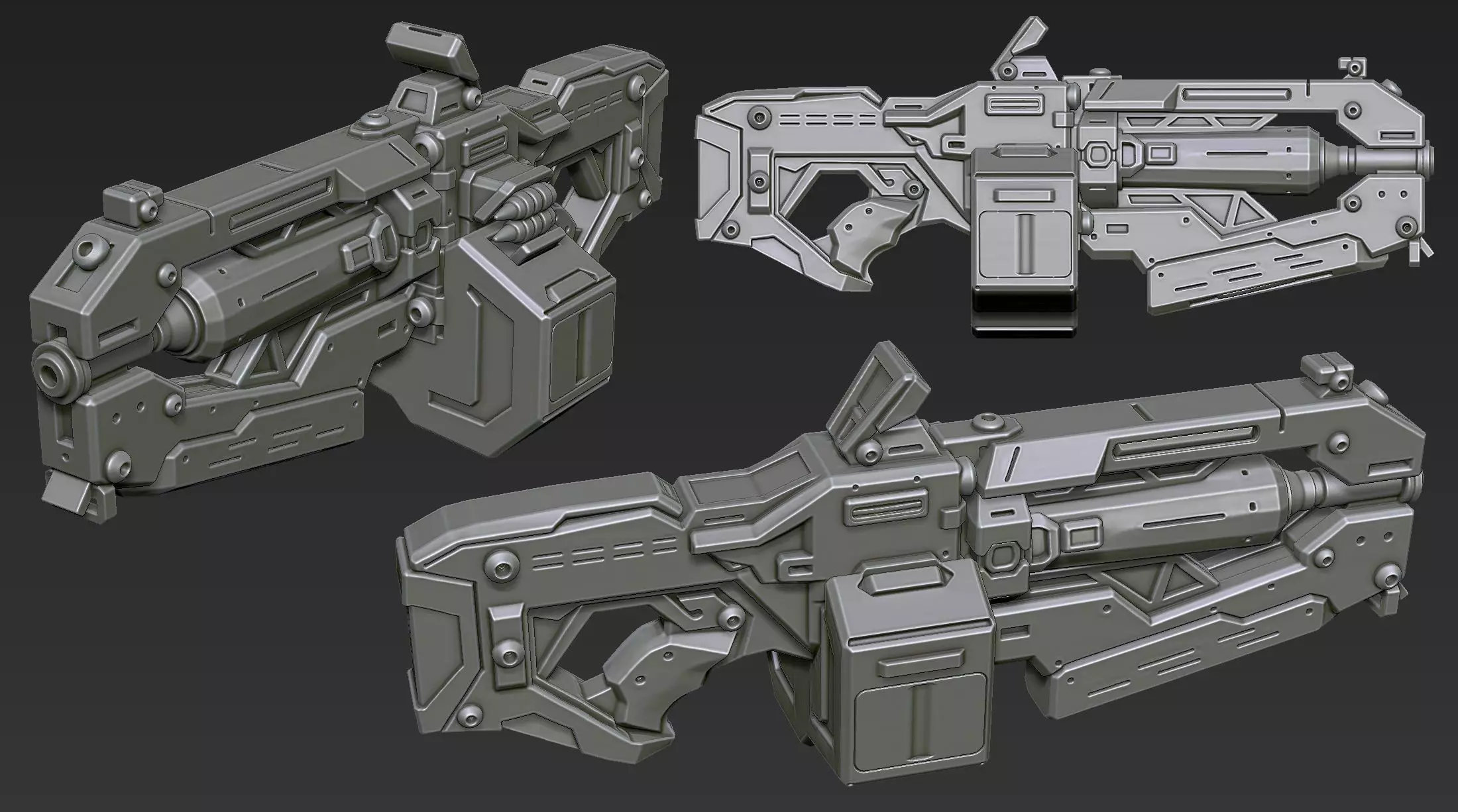 3D Printable Sci-Fi Weapon Part 6 3D model_3