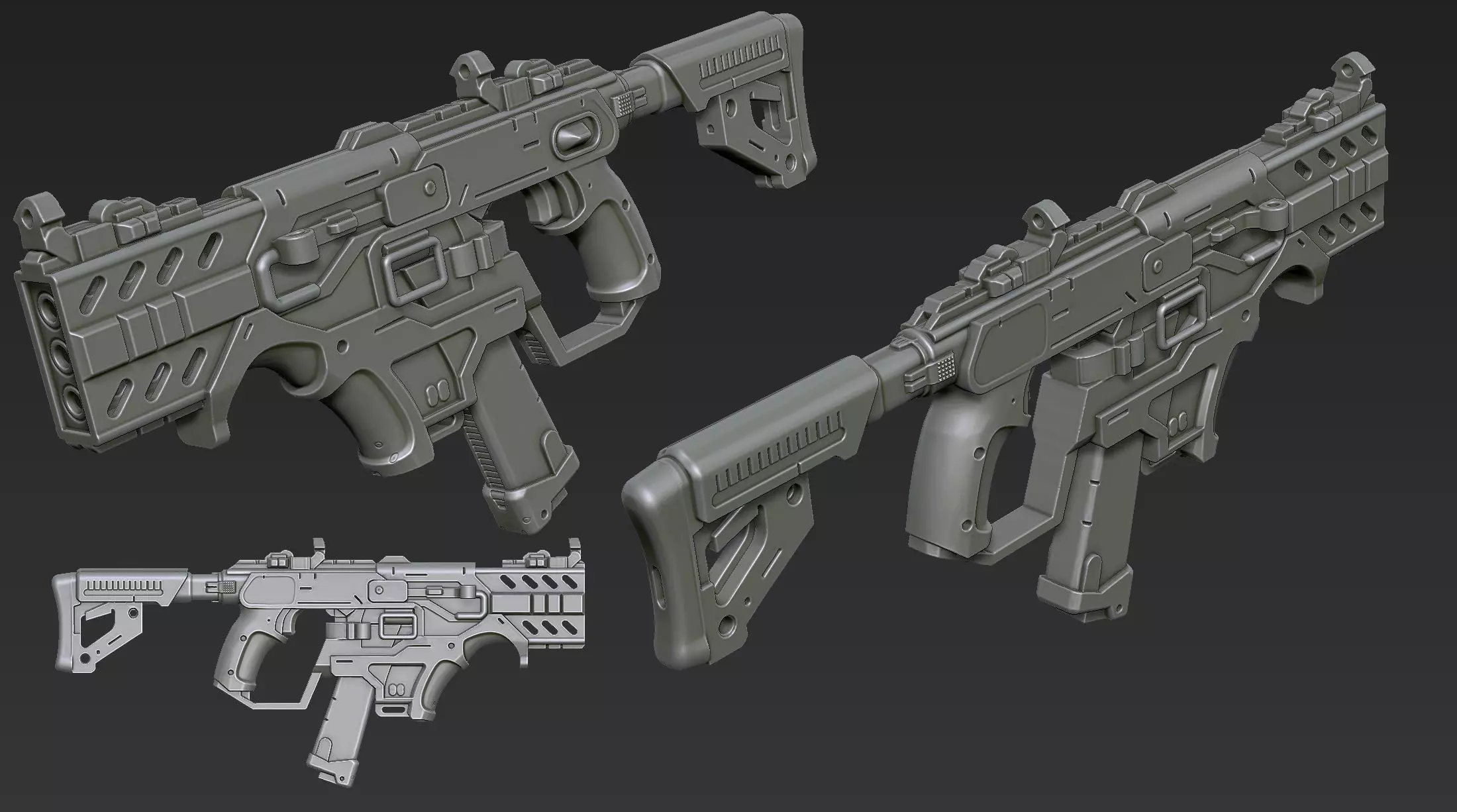 3D Printable Sci-Fi Weapon Part 6 3D model_5