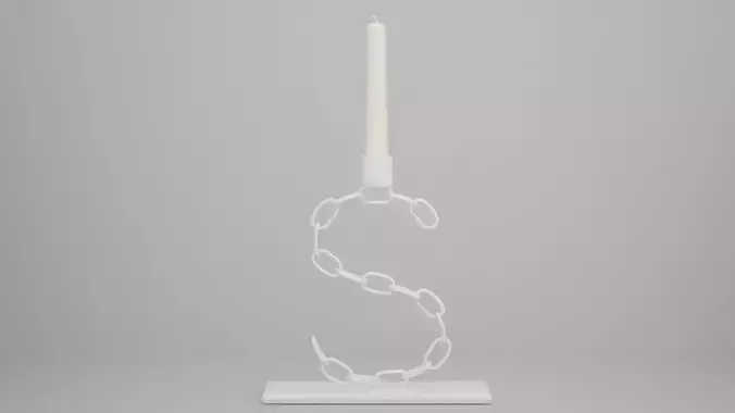Chain S Candleholder White Color