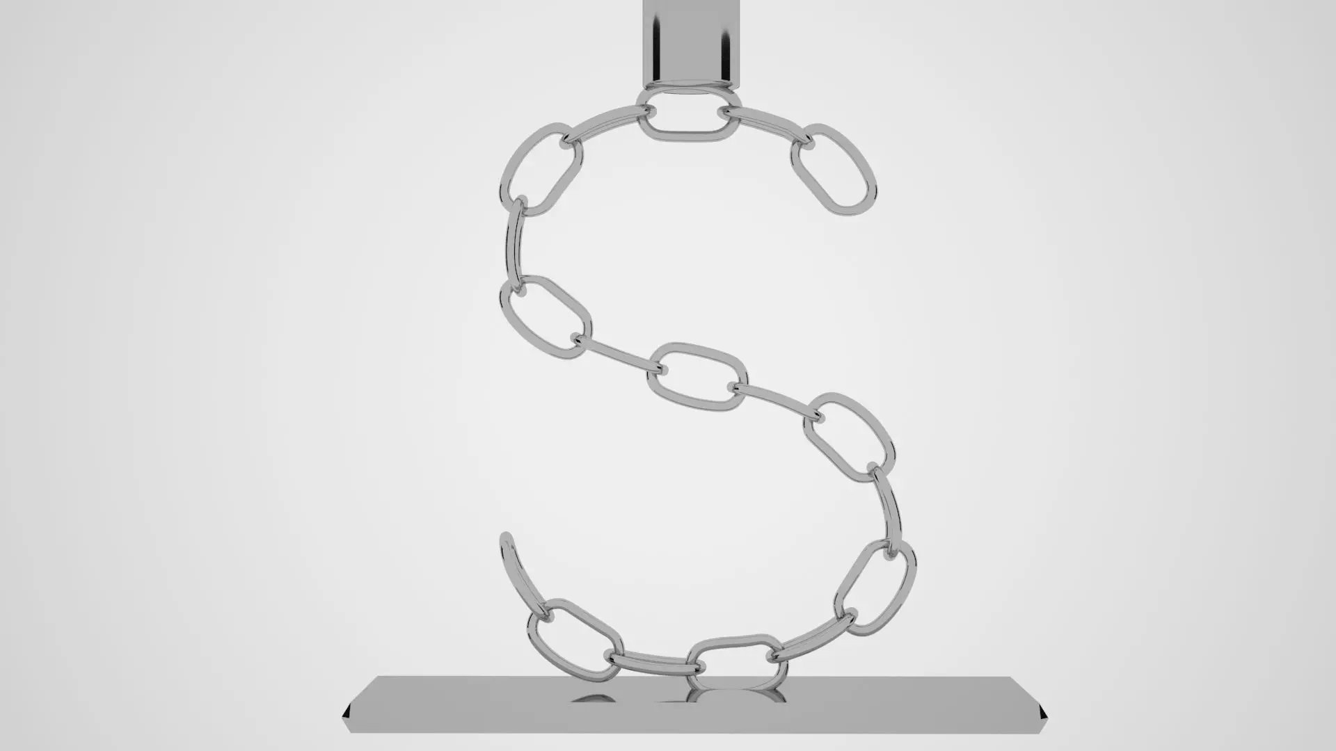 Chain S Candleholder Sliver Color 3D model_4