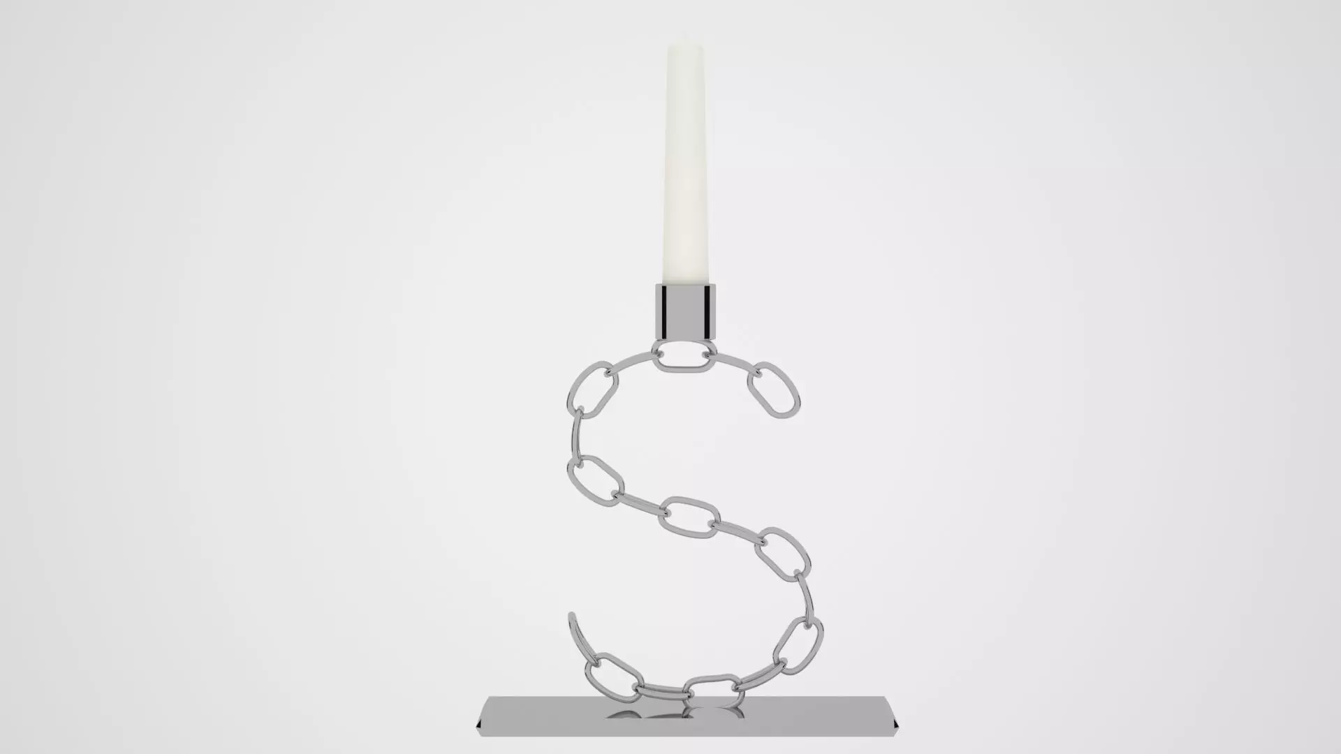 Chain S Candleholder Sliver Color 3D model_0