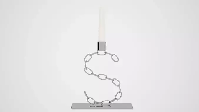 Chain S Candleholder Sliver Color