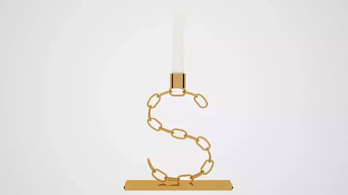 Chain S Candleholder Gold Color
