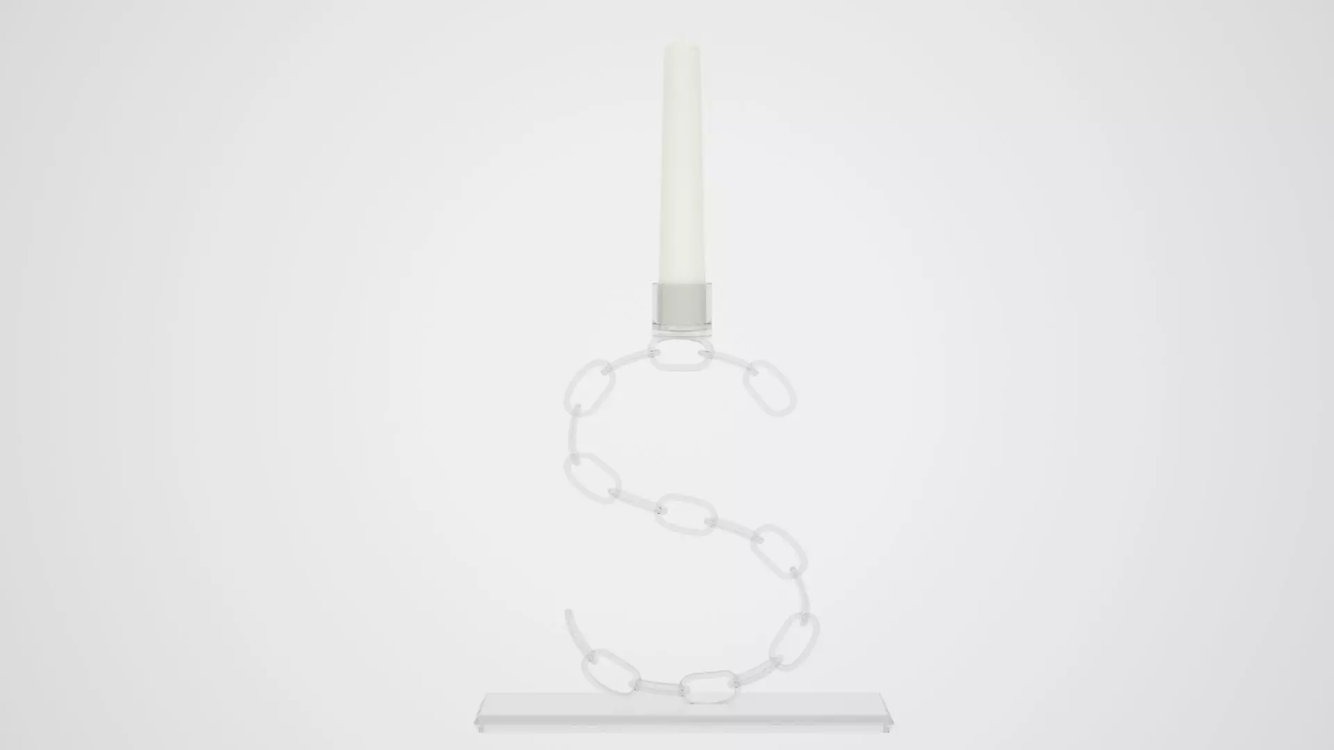 Chain S Candleholder Clear Glass Color 3D model_0