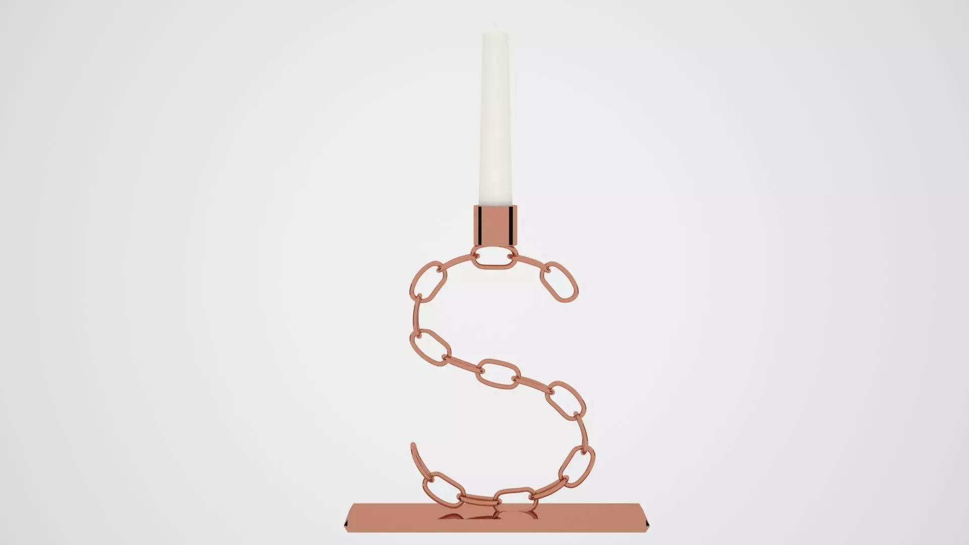 Chain S Candleholder Bronze Color 3D model_0