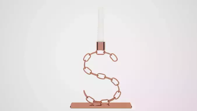 Chain S Candleholder Bronze Color