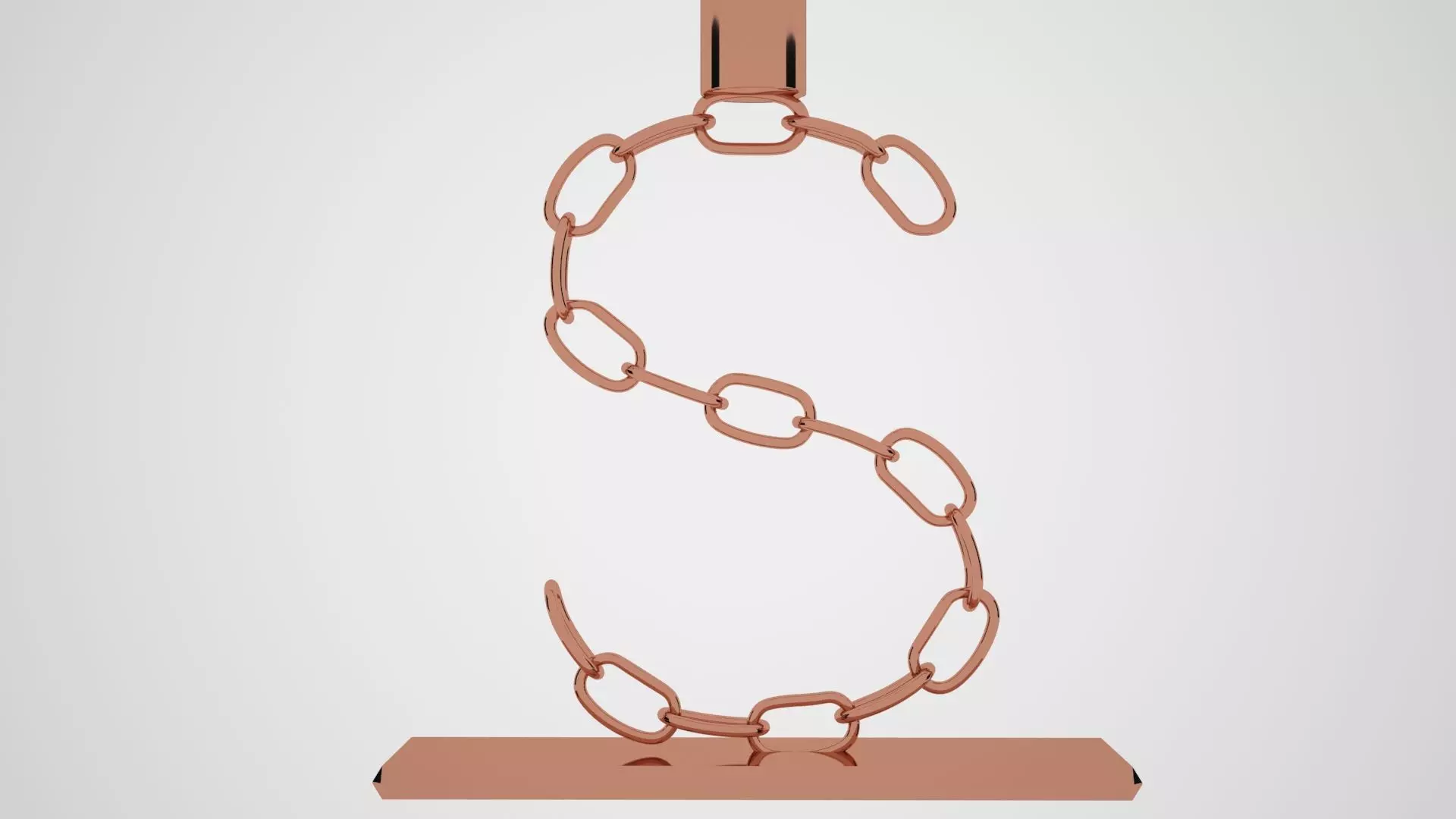 Chain S Candleholder Bronze Color 3D model_4