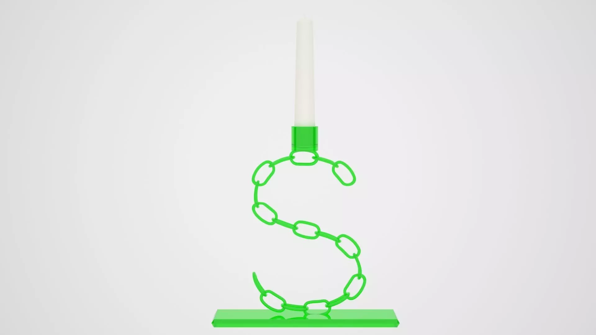 Chain S  Candleholder Green Glass Color 3D model_0