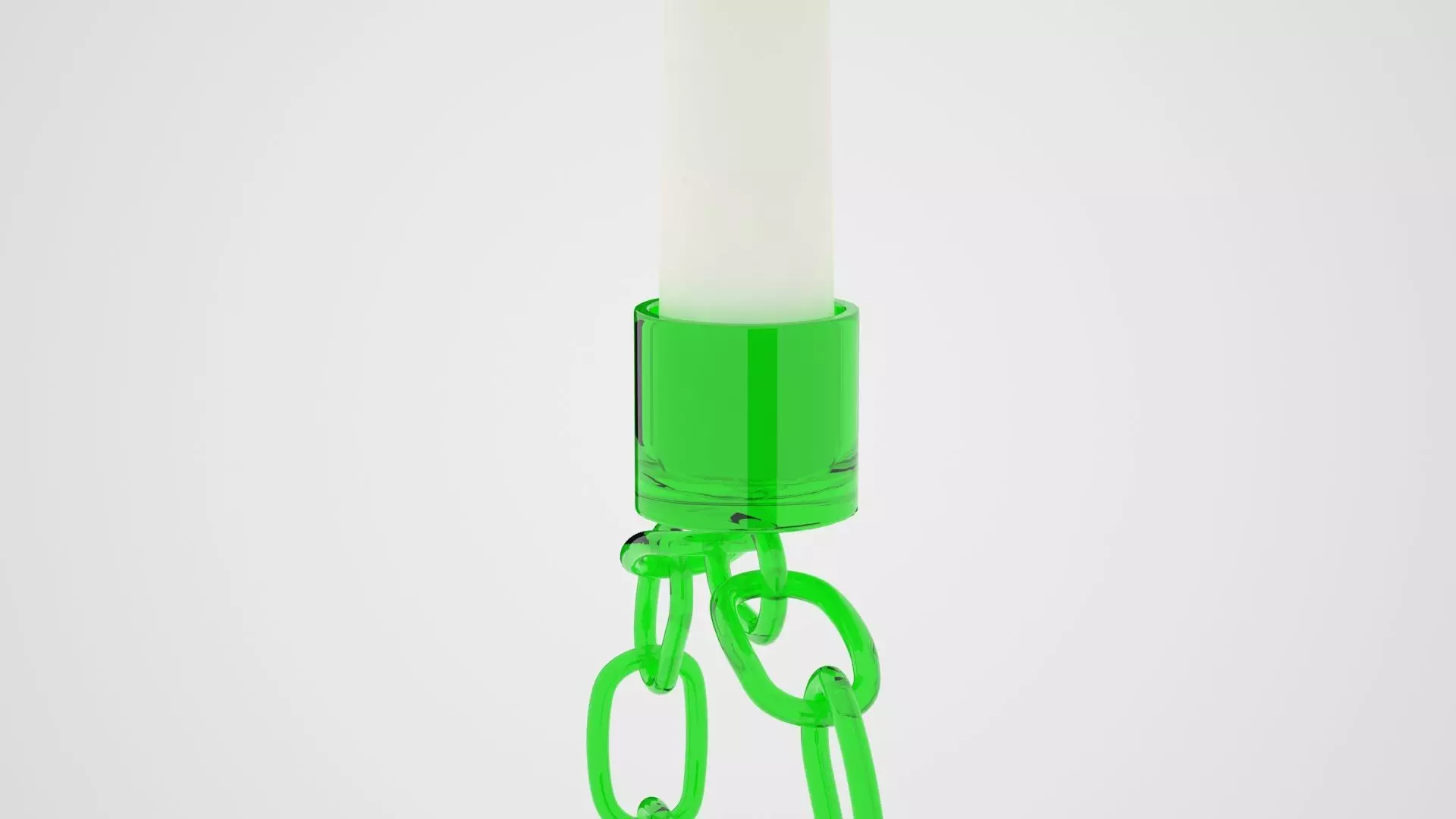 Chain S  Candleholder Green Glass Color 3D model_1