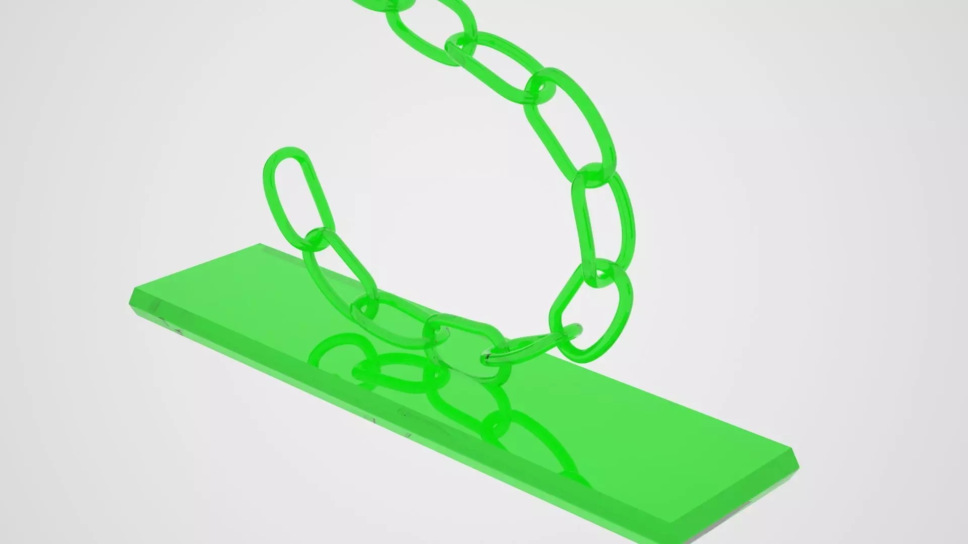 Chain S  Candleholder Green Glass Color 3D model_2