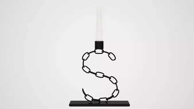 Chain S  Candleholder Black Iron