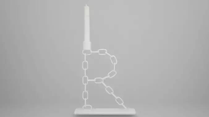 Chain R Candleholder White Color