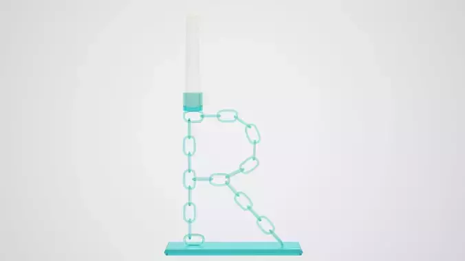 Chain R Candleholder Tinted Glass Color