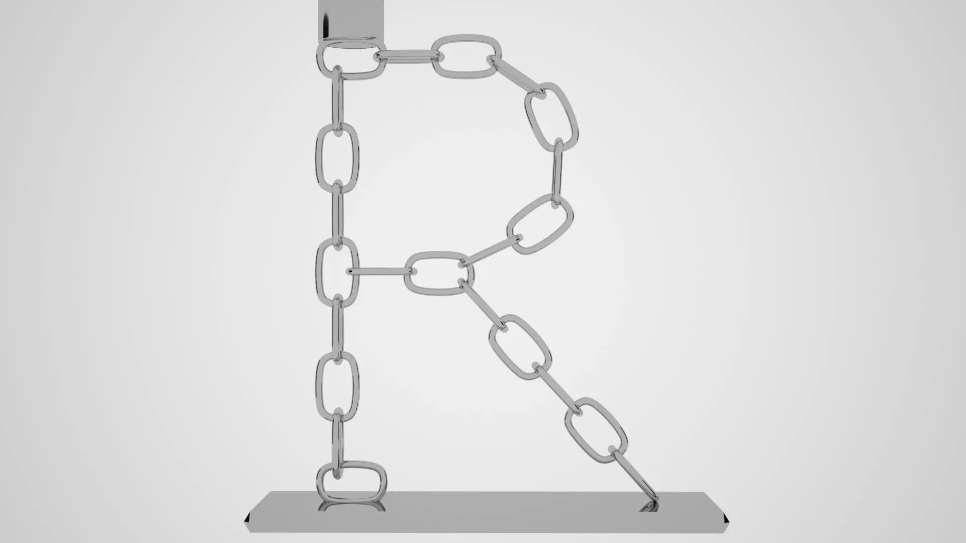 Chain R Candleholder Sliver Color 3D model_4