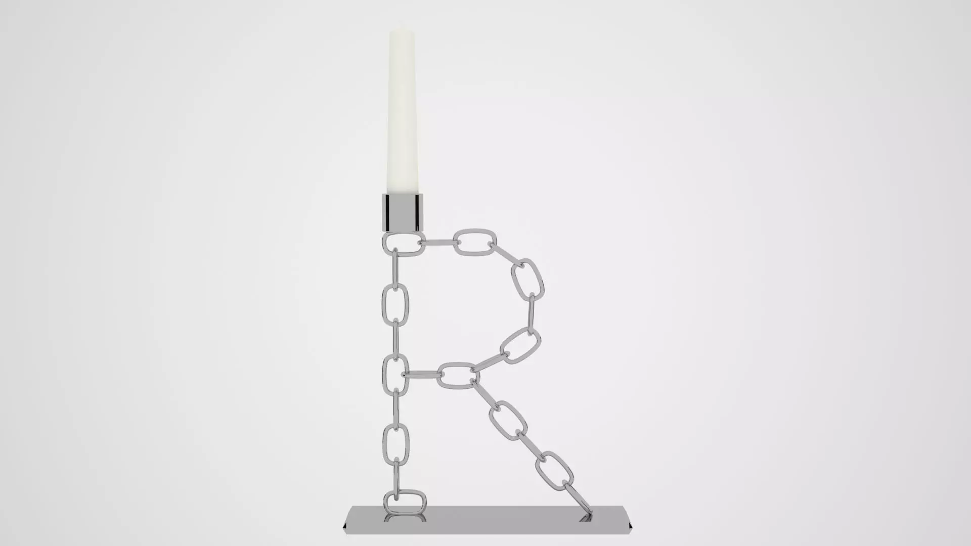 Chain R Candleholder Sliver Color 3D model_0