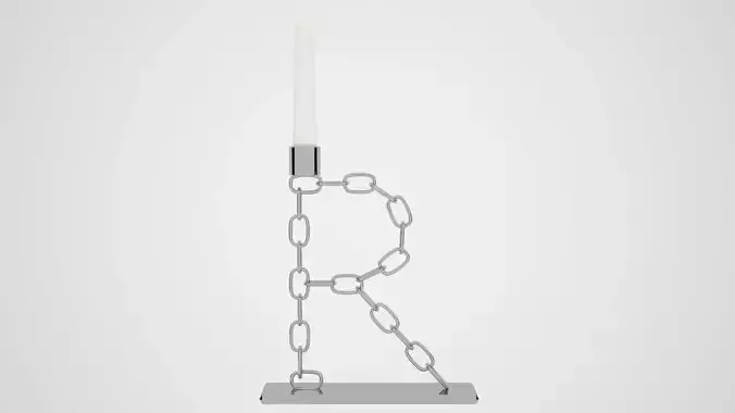 Chain R Candleholder Sliver Color