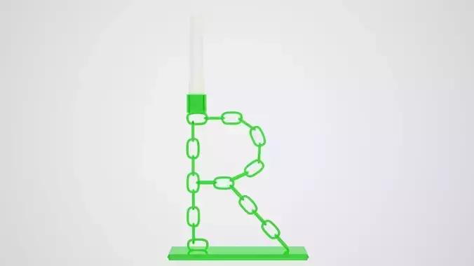 Chain R Candleholder Green Glass Color