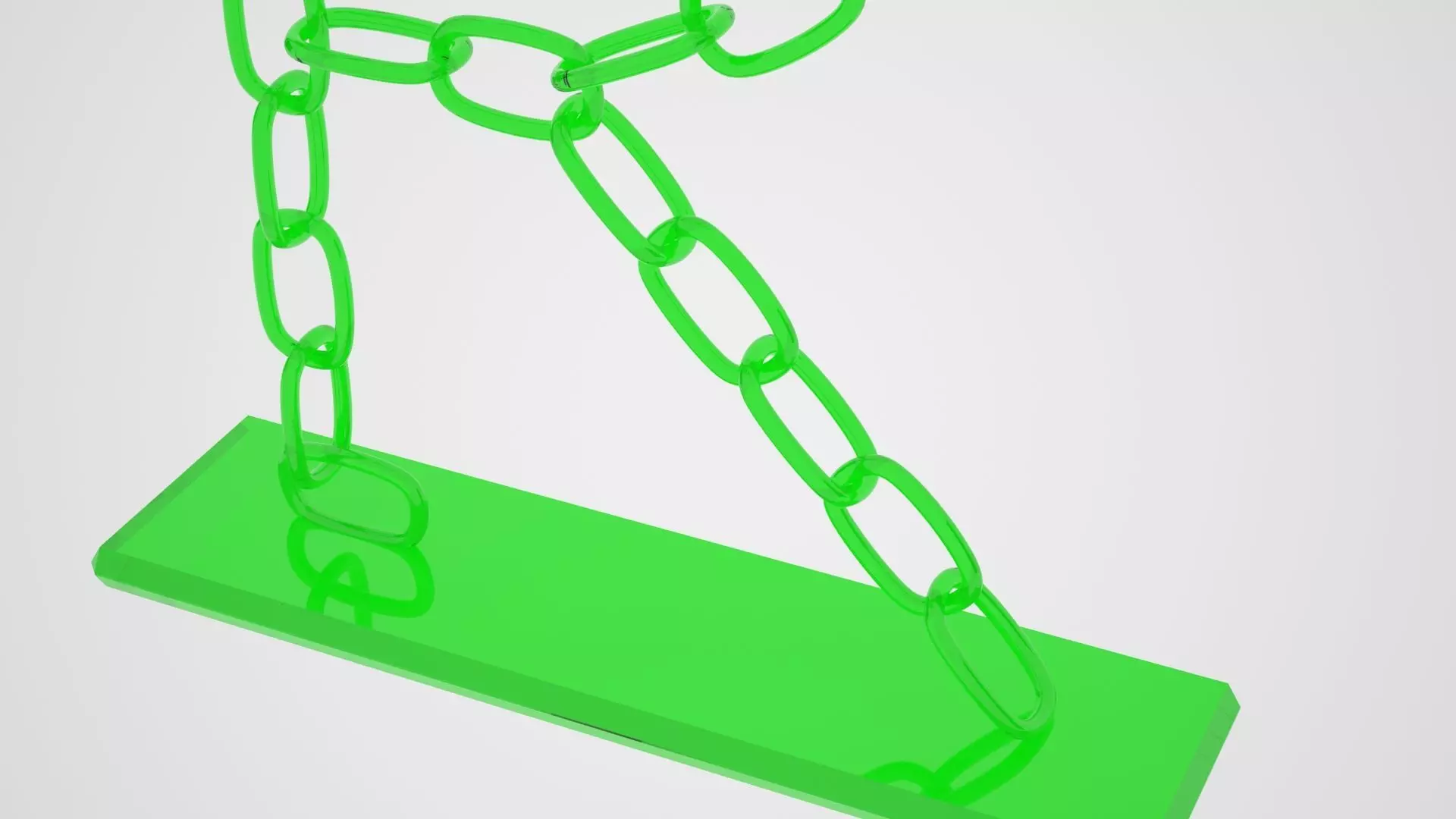 Chain R Candleholder Green Glass Color 3D model_2