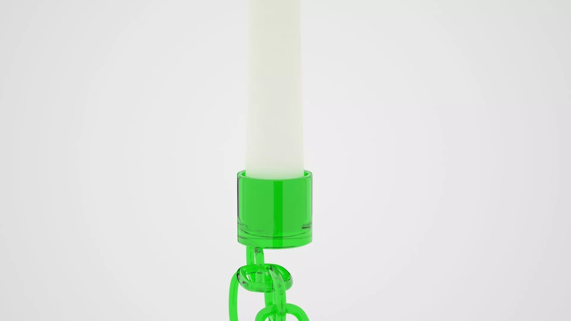 Chain R Candleholder Green Glass Color 3D model_1