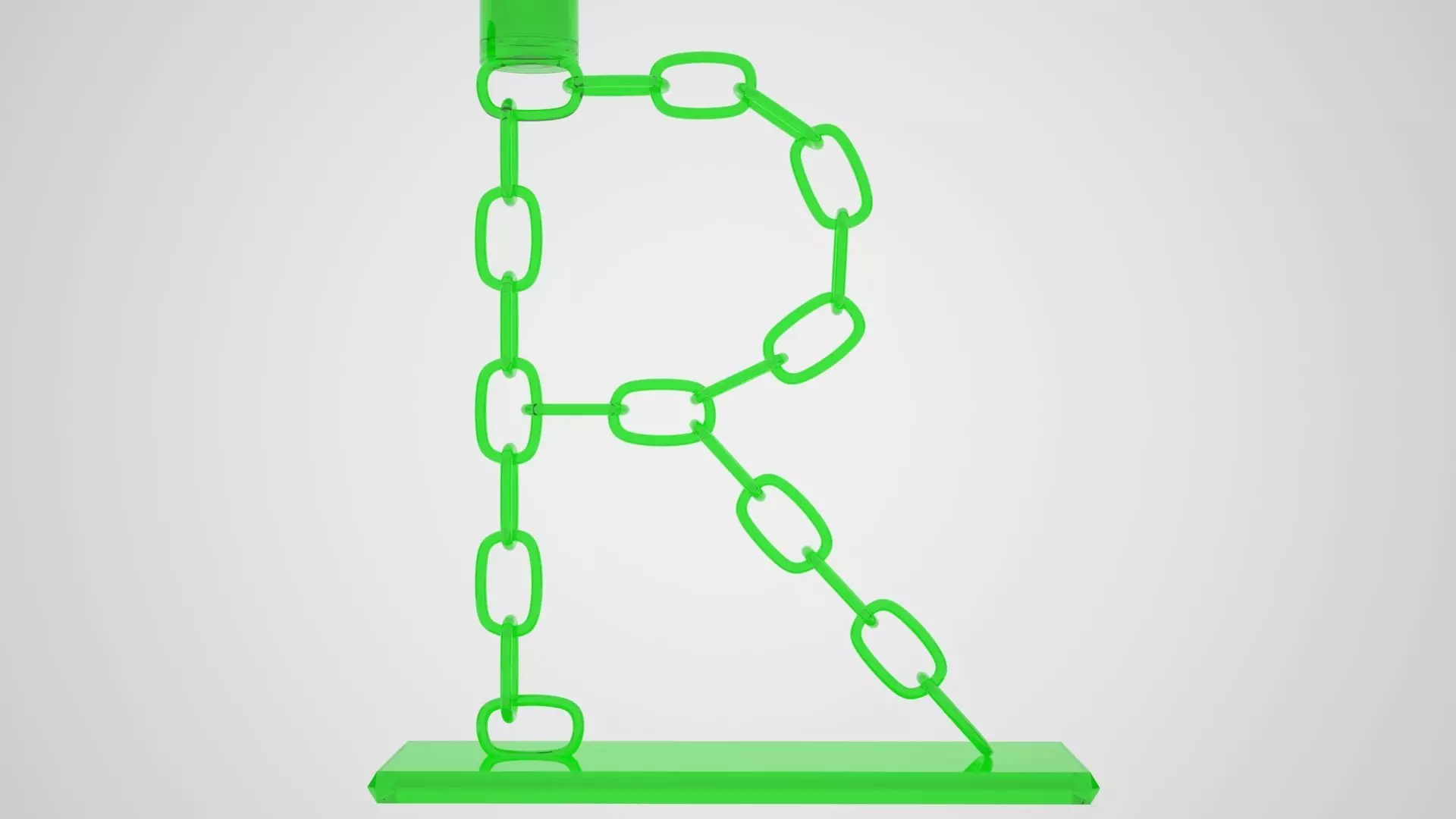 Chain R Candleholder Green Glass Color 3D model_4