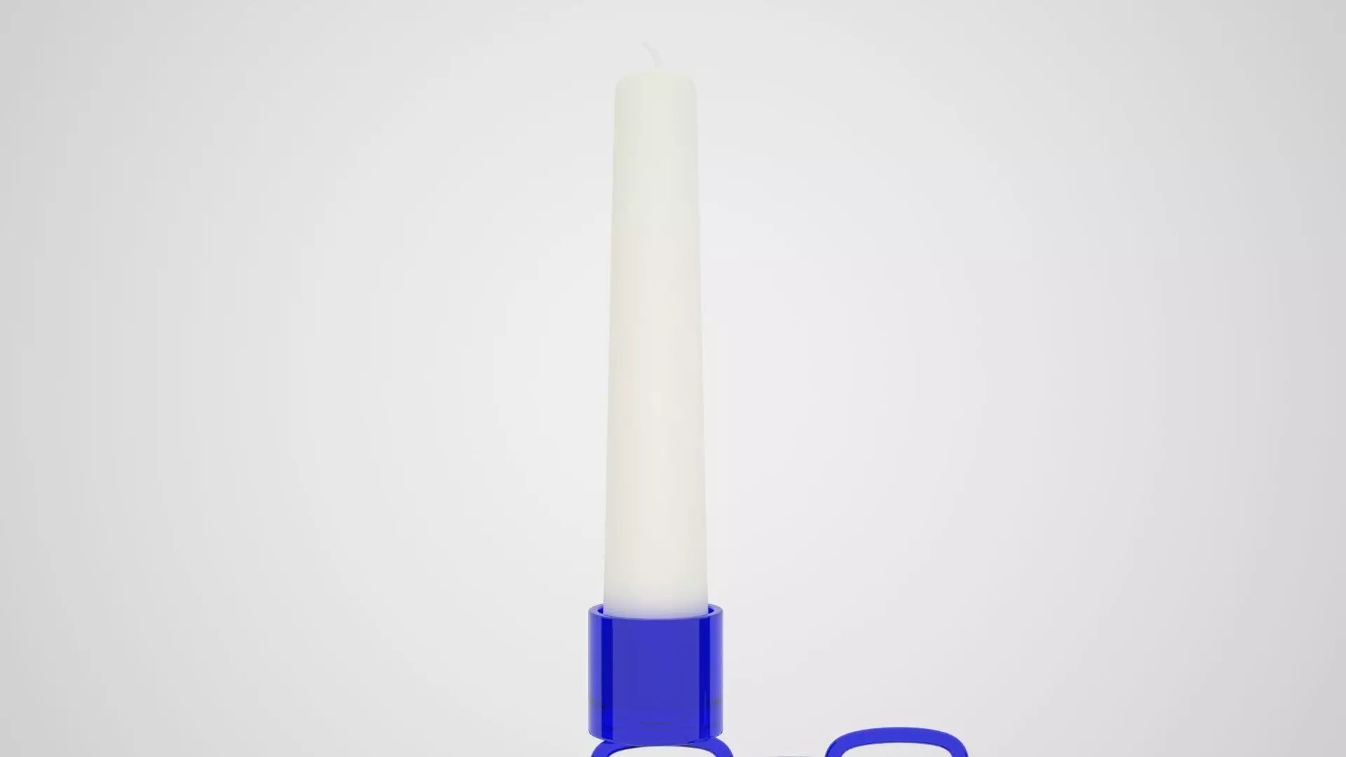 Chain R Candleholder Blue Glass Color 3D model_3