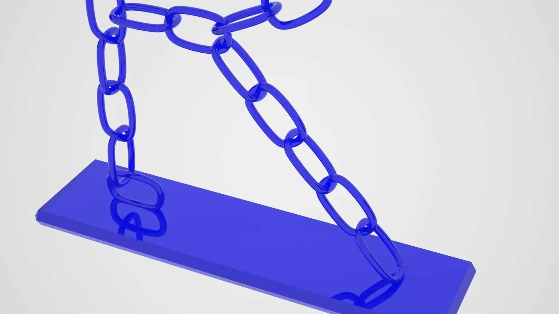 Chain R Candleholder Blue Glass Color 3D model_2