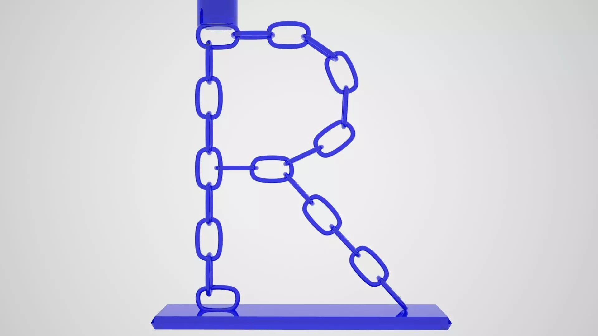 Chain R Candleholder Blue Glass Color 3D model_4