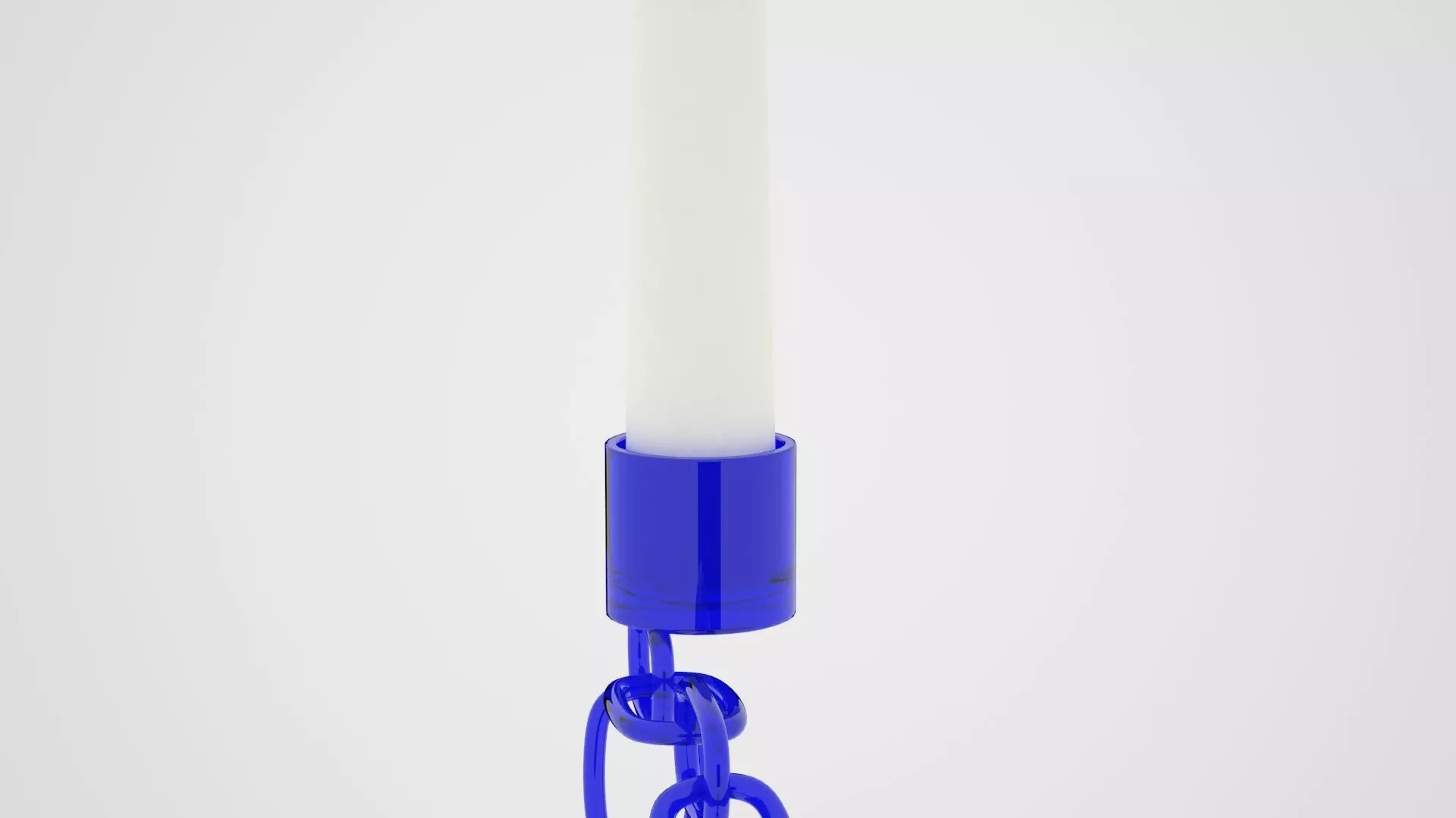 Chain R Candleholder Blue Glass Color 3D model_1