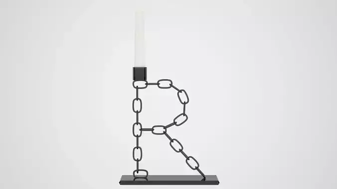 Chain R Candleholder Black Glass Color