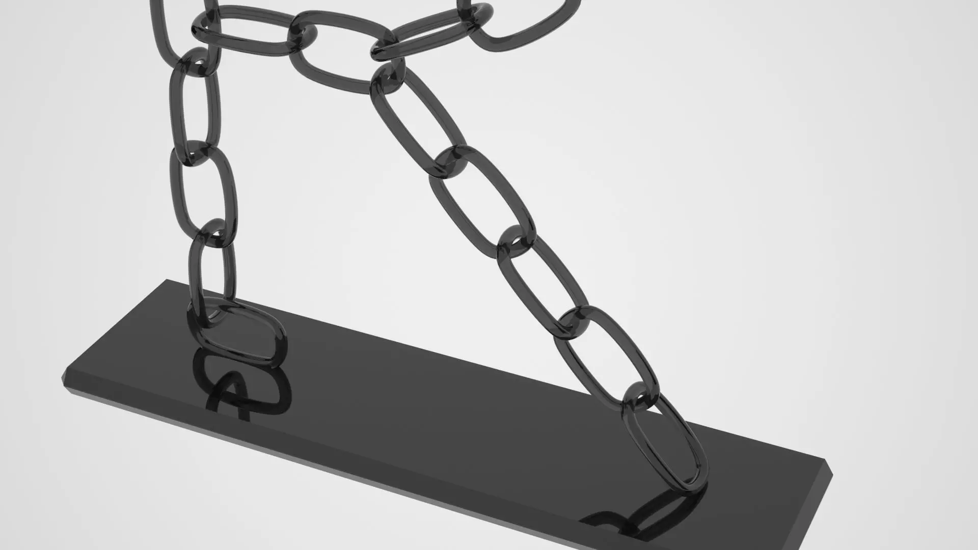 Chain R Candleholder Black Glass Color 3D model_2