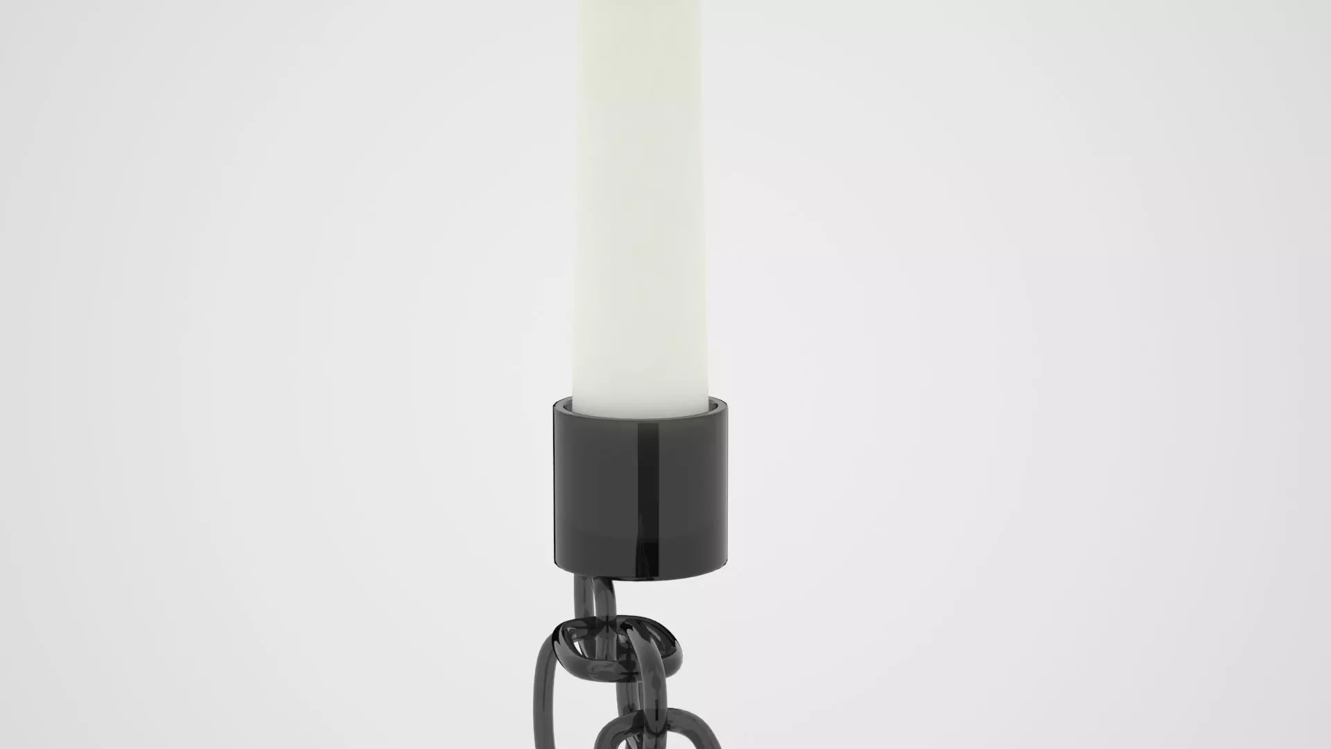 Chain R Candleholder Black Glass Color 3D model_1