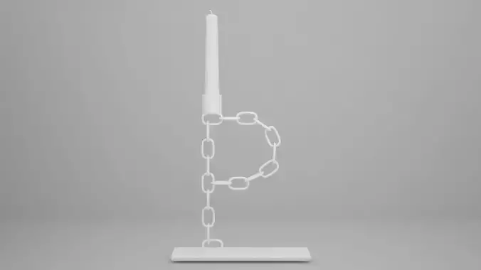 Chain P Candleholder White Color