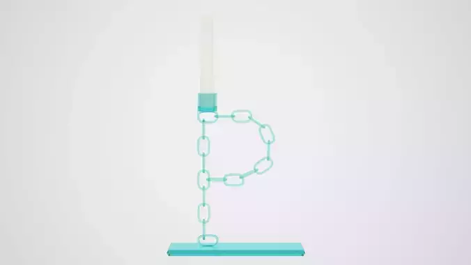 Chain P Candleholder Tinted Glass Color