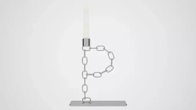 Chain P Candleholder Sliver Color