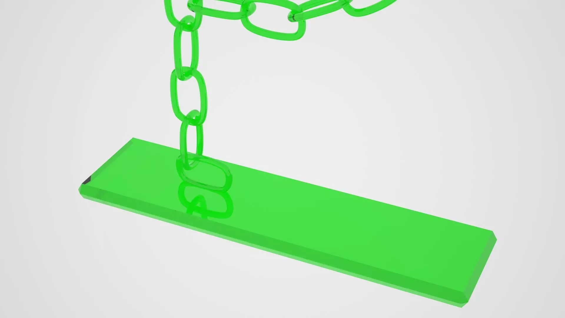 Chain P Candleholder Green Glass Color 3D model_2