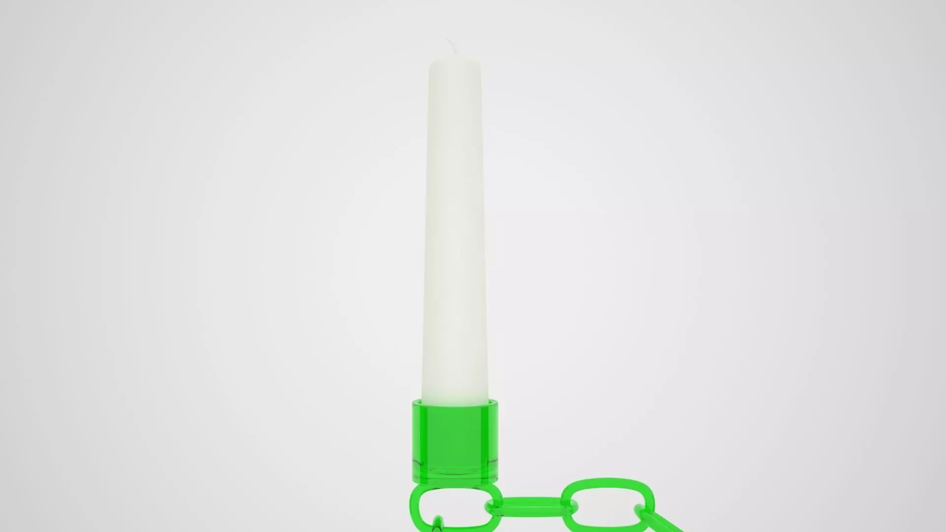 Chain P Candleholder Green Glass Color 3D model_3