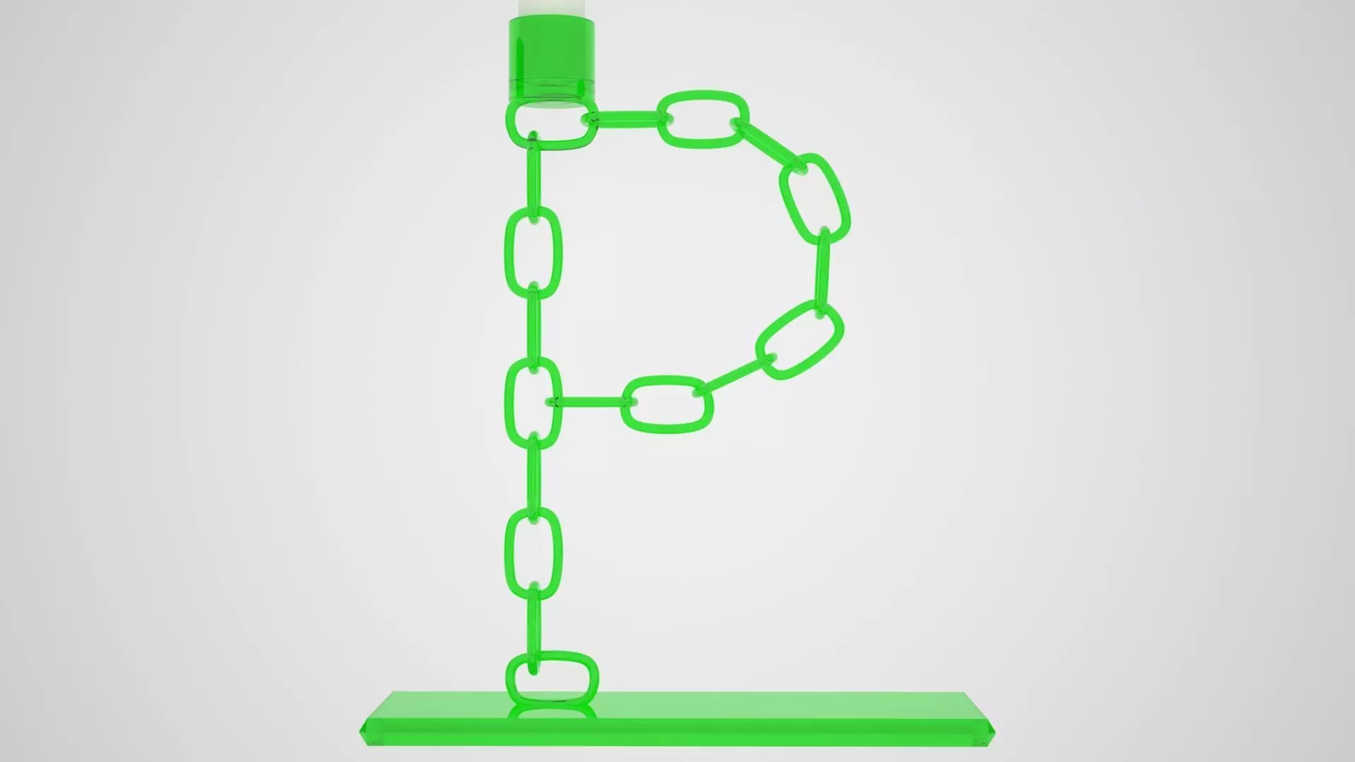 Chain P Candleholder Green Glass Color 3D model_4