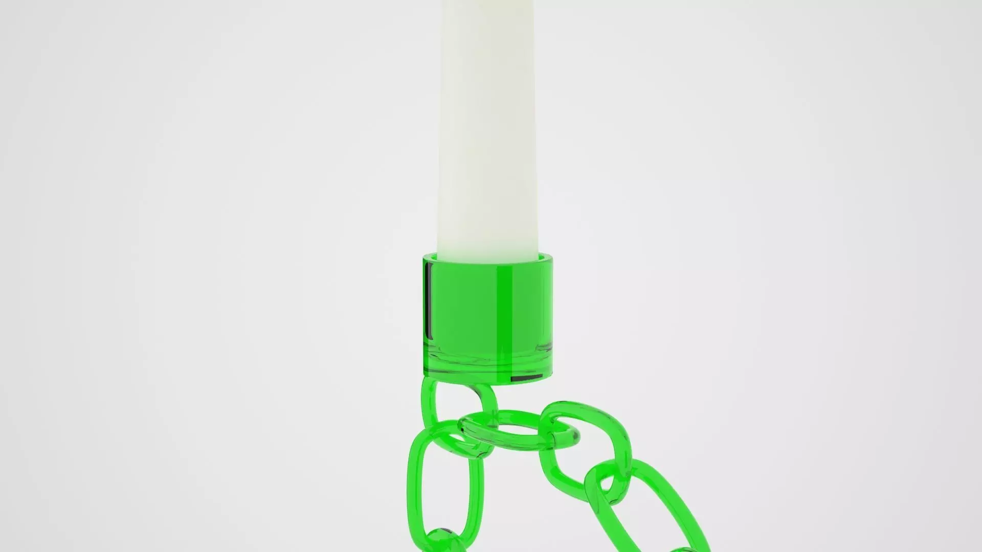 Chain P Candleholder Green Glass Color 3D model_1