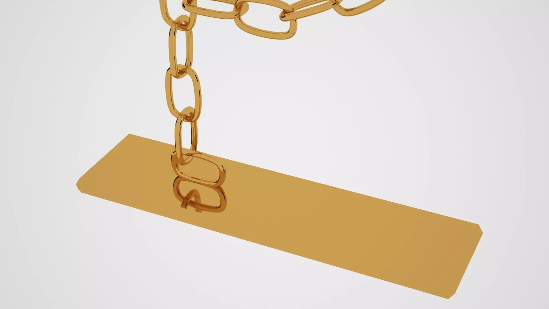 Chain P Candleholder Gold Color 3D model_2