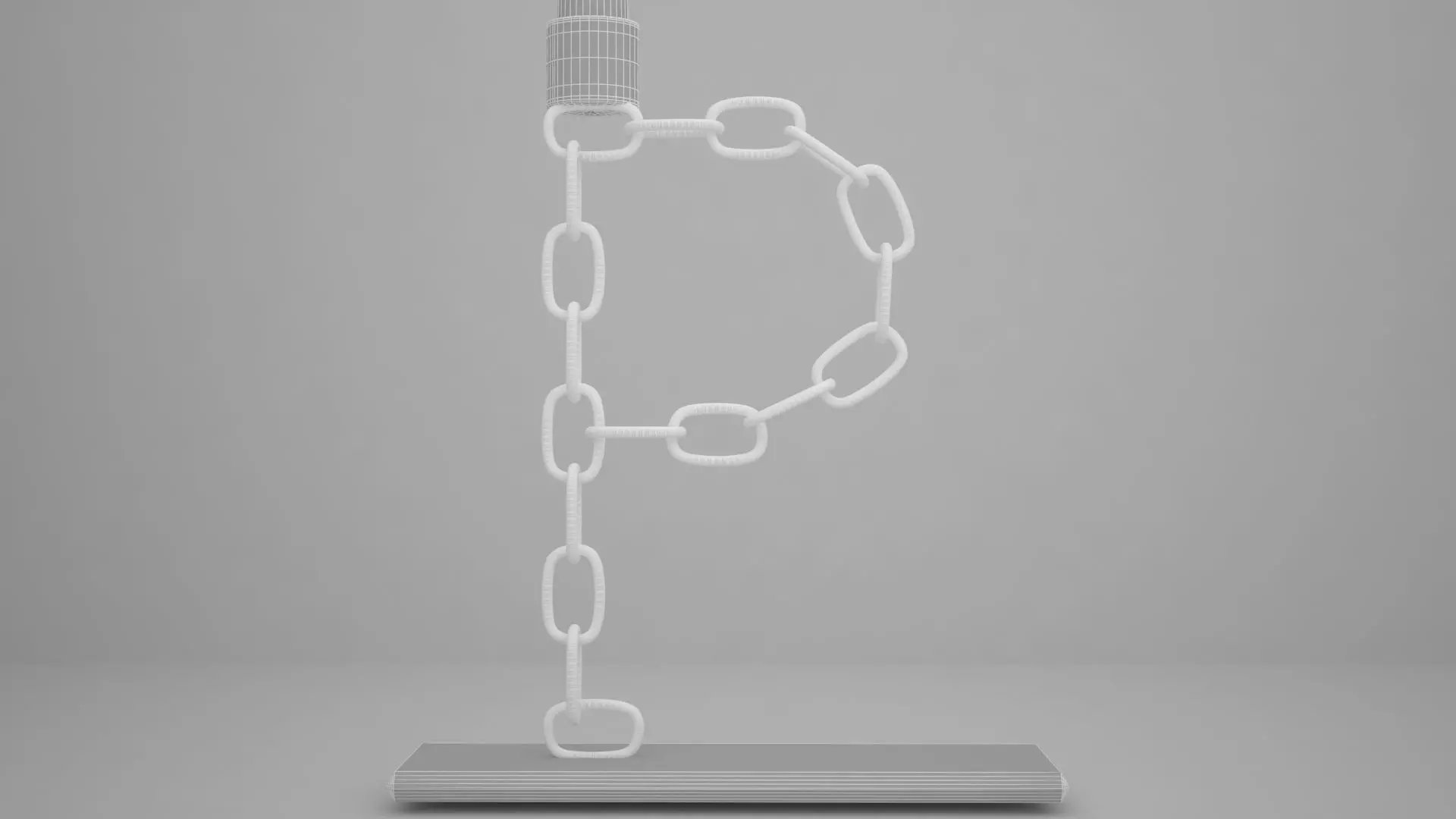 Chain P Candleholder Gold Color 3D model_7