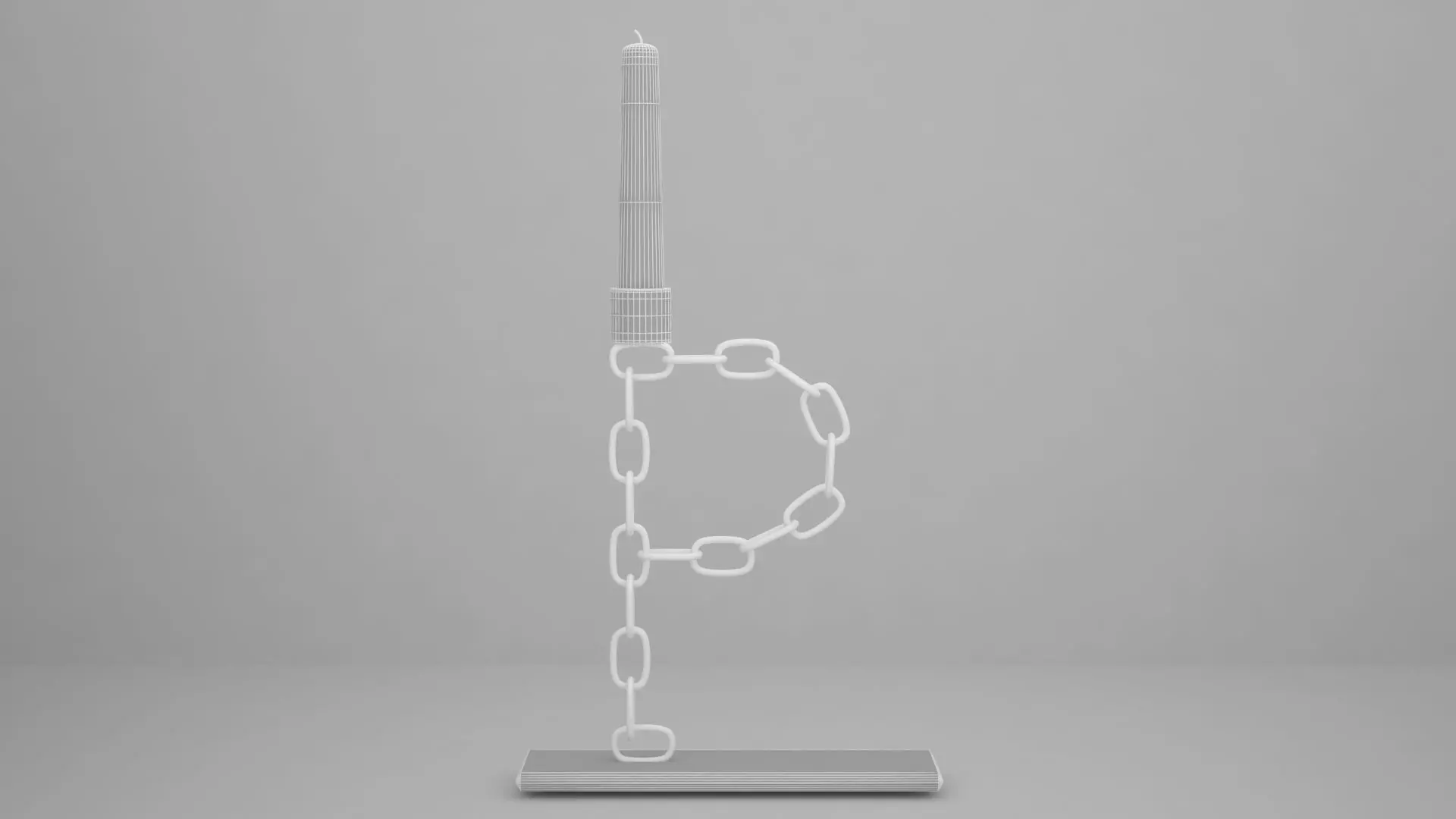 Chain P Candleholder Gold Color 3D model_5