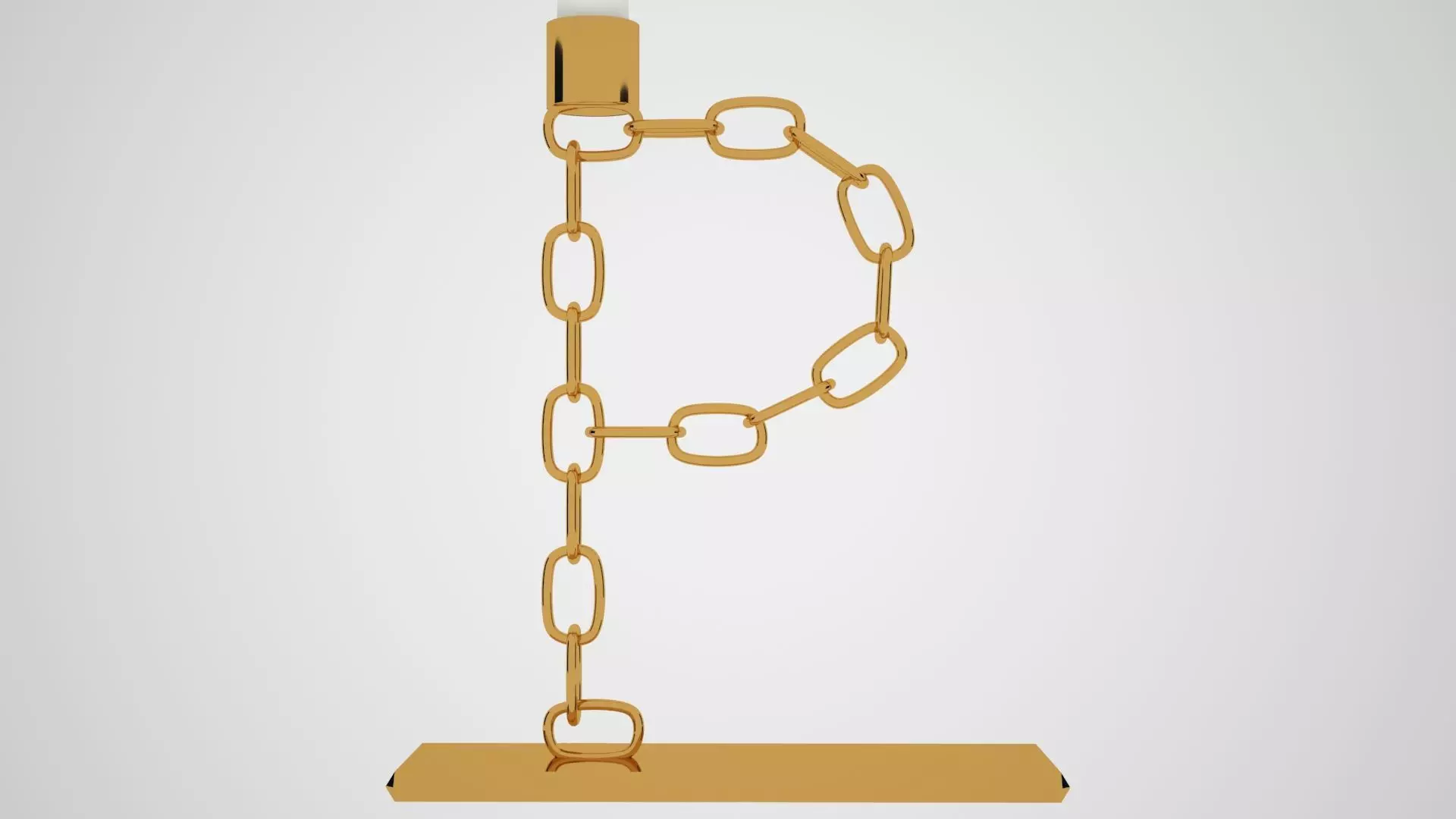 Chain P Candleholder Gold Color 3D model_4