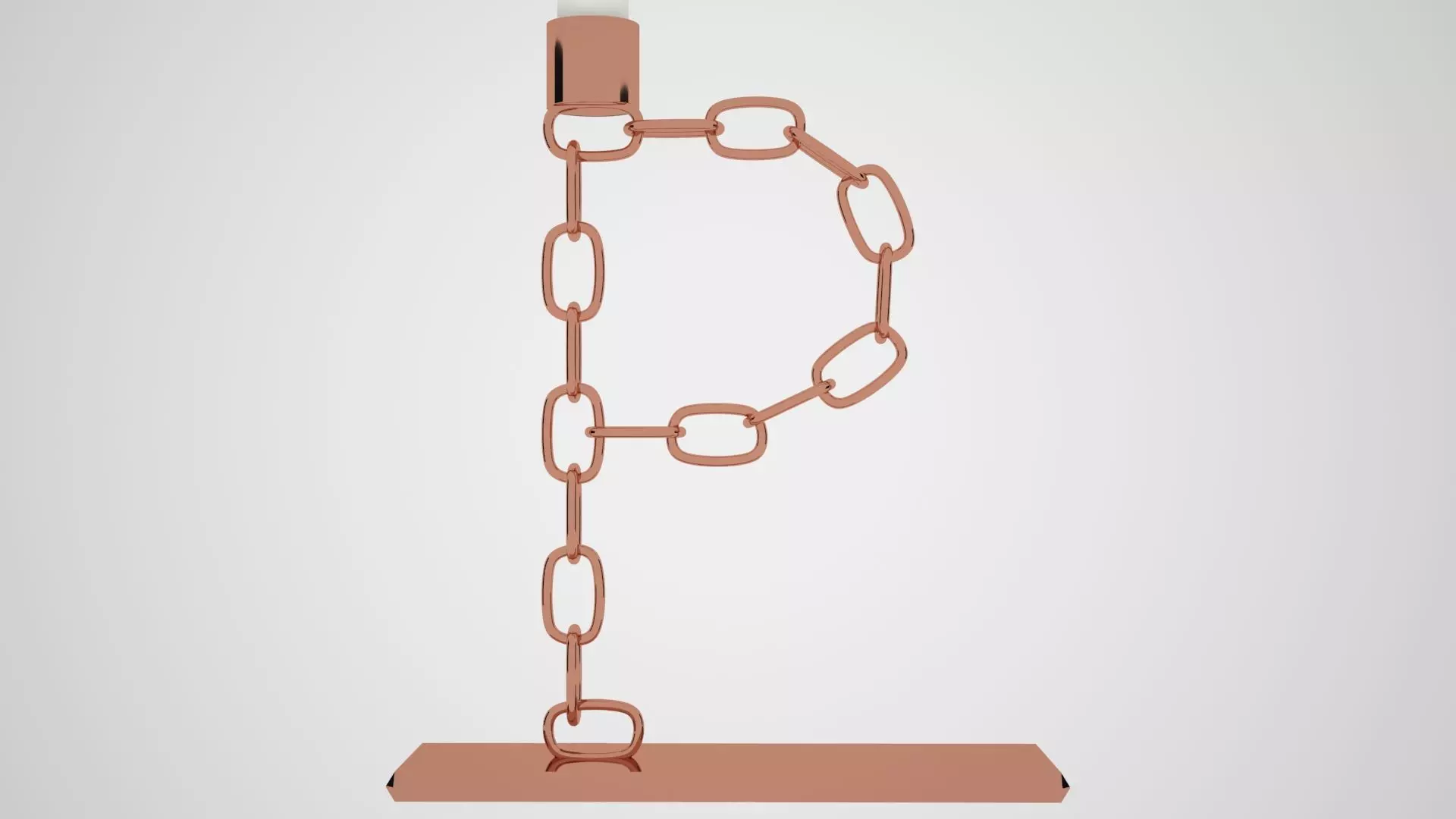 Chain P Candleholder Bronze Color 3D model_4