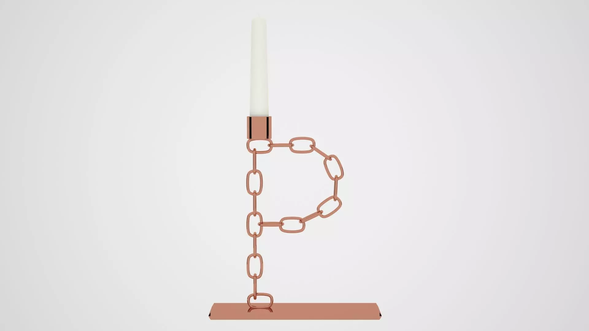 Chain P Candleholder Bronze Color 3D model_0